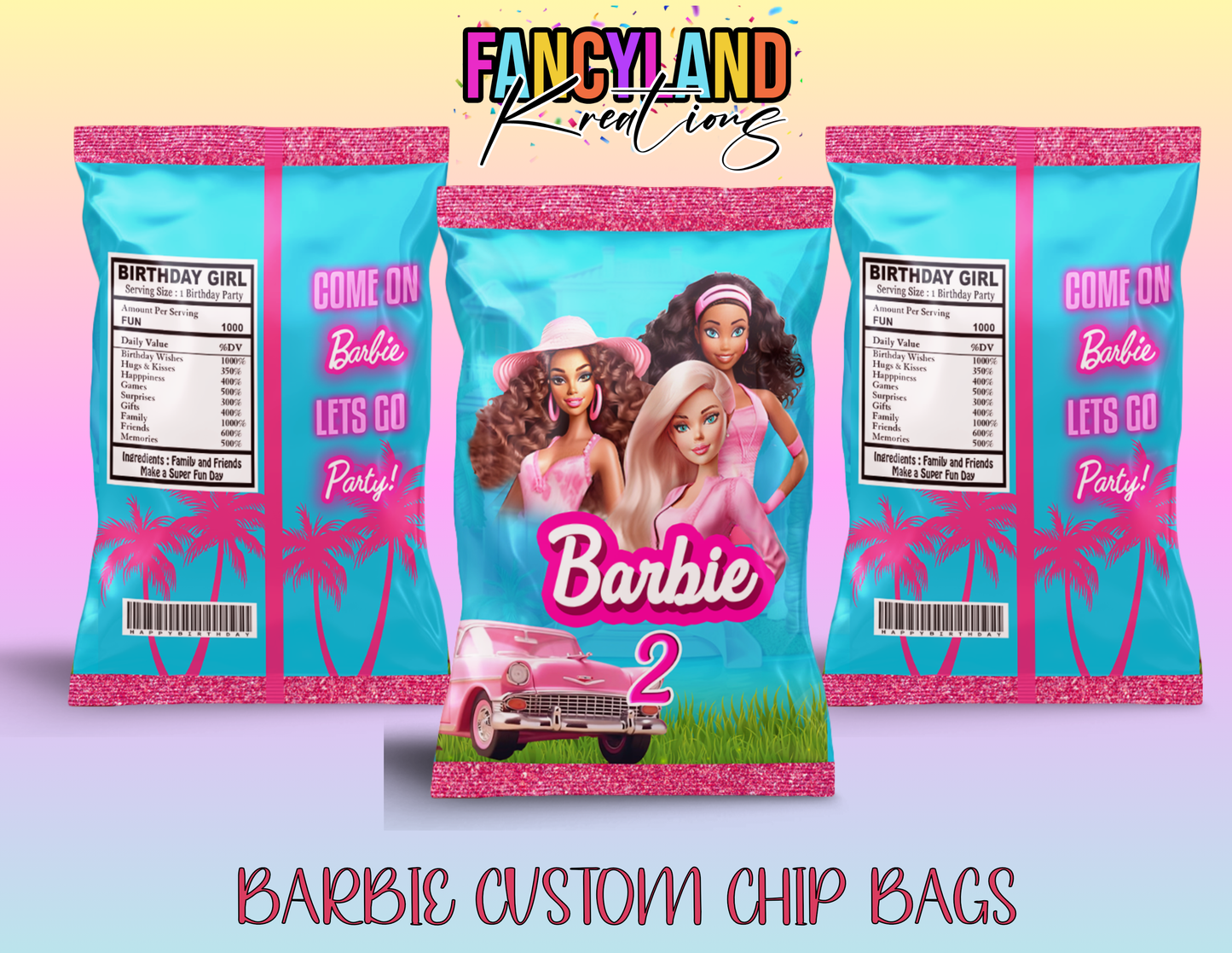 Barbie Girl Custom Party Favors