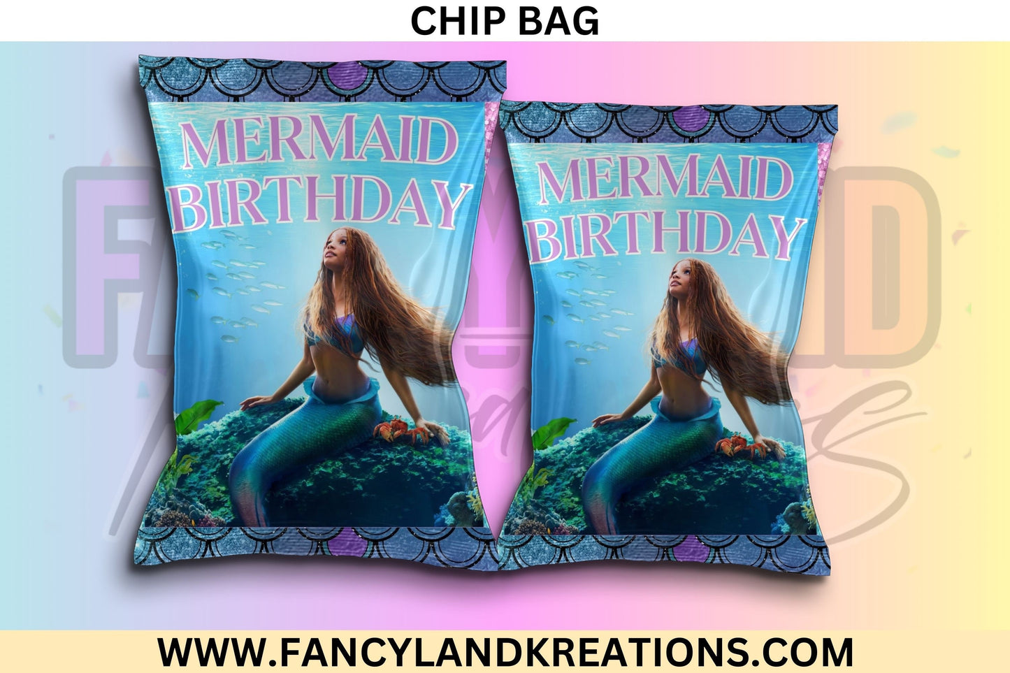 Mermaid Chip Bag Labels