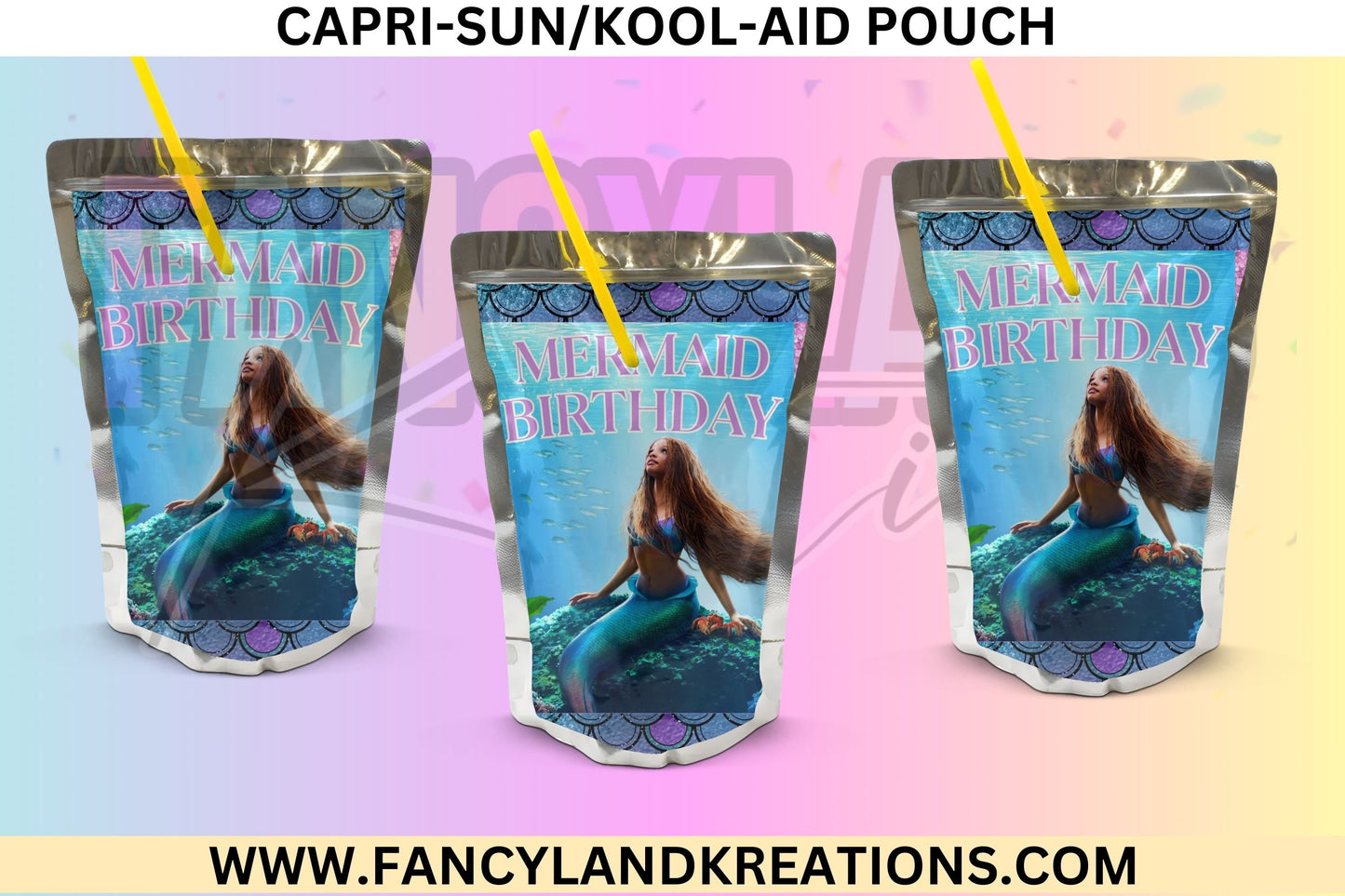 Mermaid Theme Capri Sun Party Favors