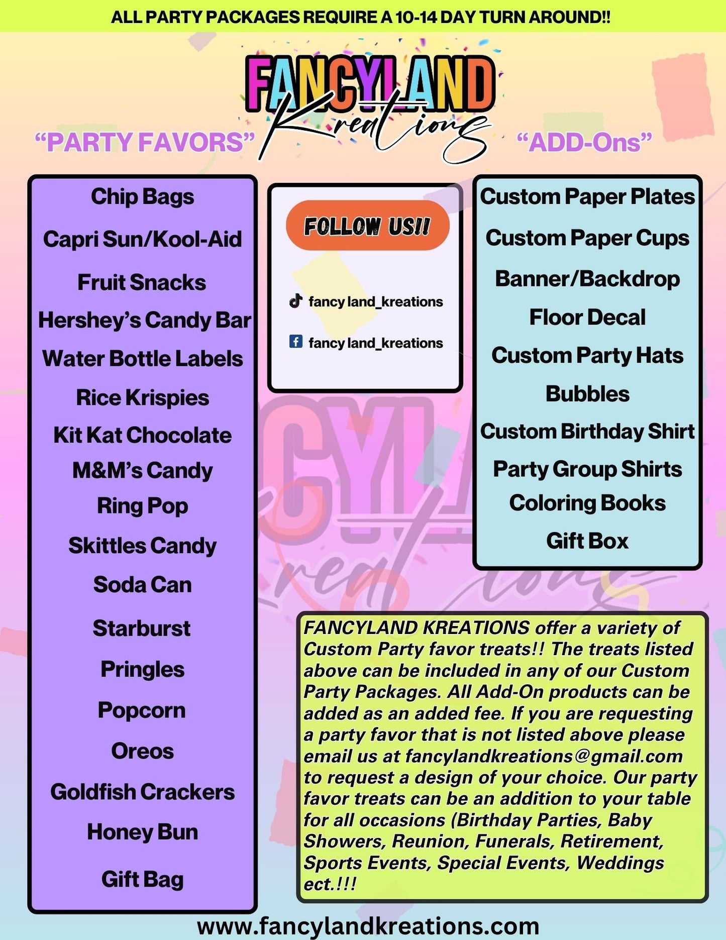 Party Favor Candy Bar