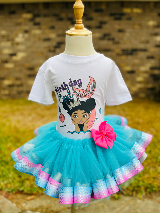 LITTLE MERMAID BIRTHDAY OUTFIT TUTU SET!!