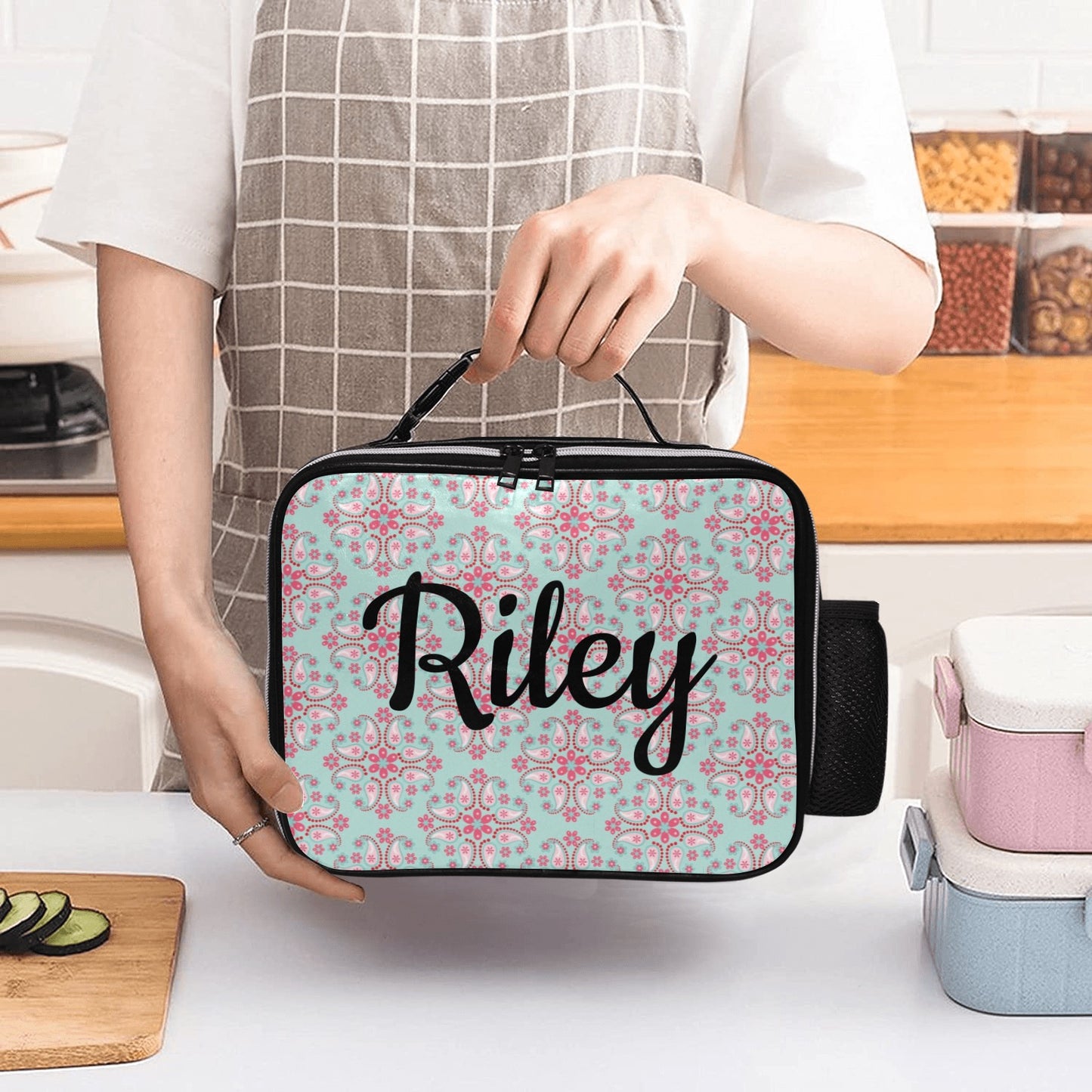 Paisley Leather Lunch Bag