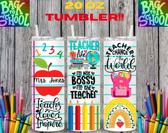 Personalized Back To School Tumblers for Teacher & Kids!!